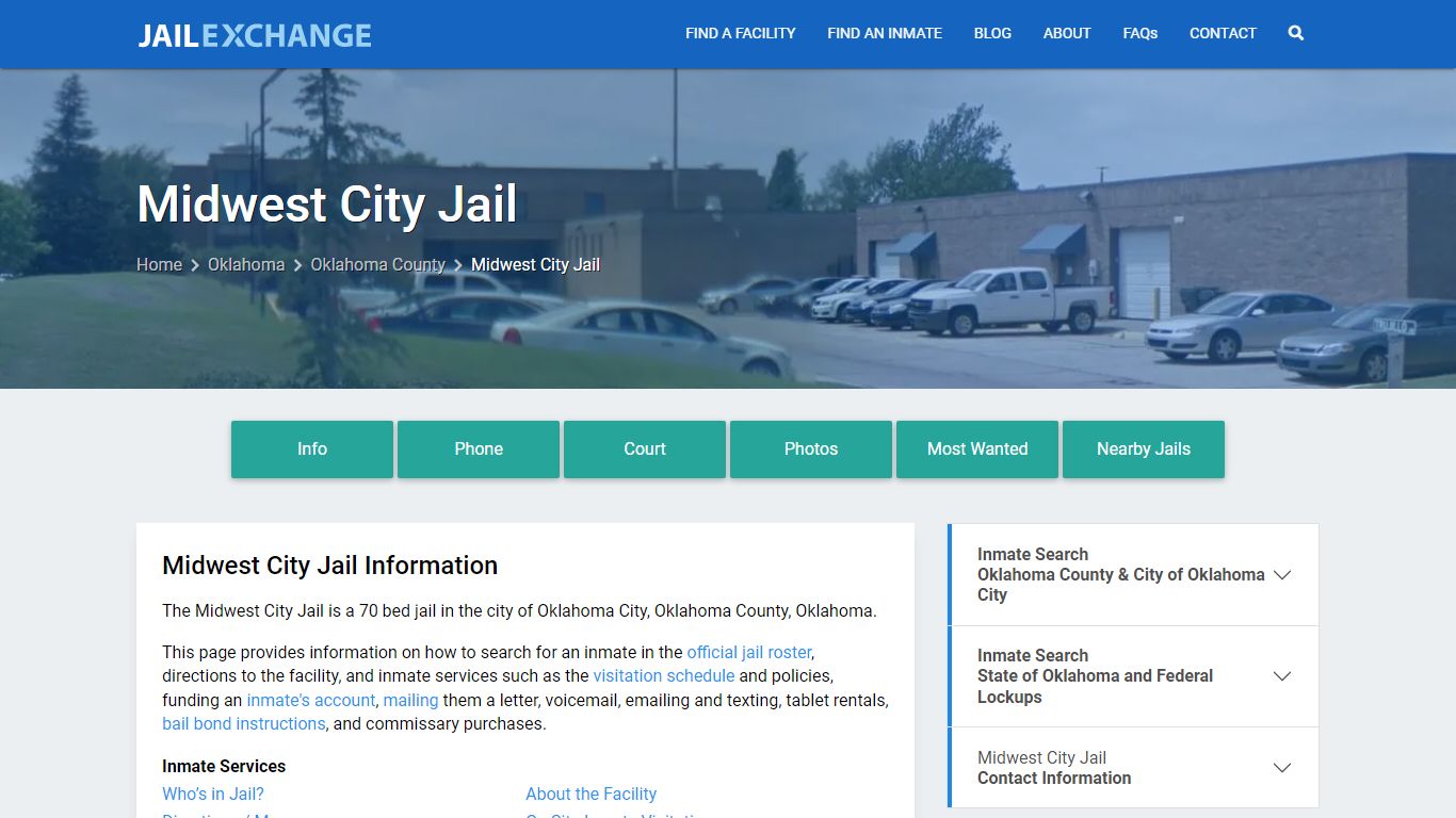Midwest City Jail, OK Inmate Search, Information