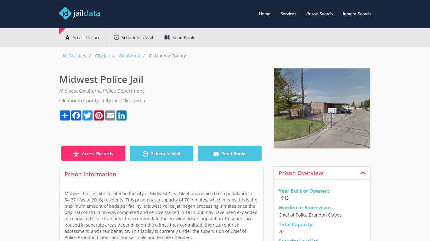 Midwest Police Jail Inmate Search and Prisoner Info - Midwest City, OK